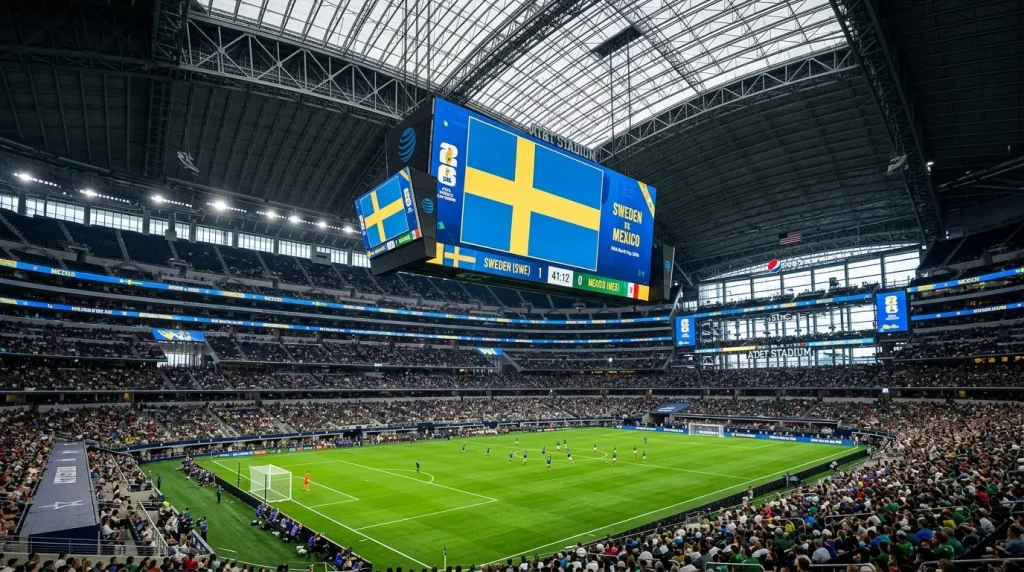 AT&T Stadium i Arlington, Texas, dar Sverige spelar i VM 2026