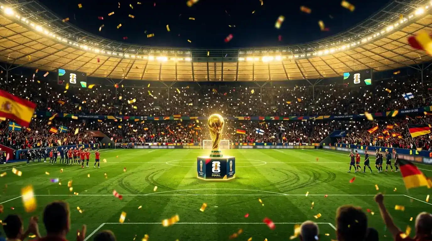 Finalen på MetLife Stadium — Spanien är klart, England eller Argentina väntar.