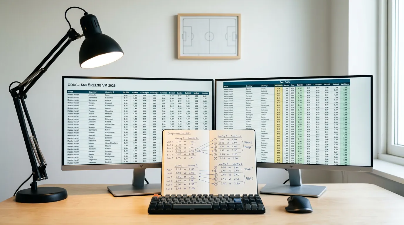 Praktisk guide till oddsjämförelse för fotbolls-VM 2026 med exempel från Sveriges gruppspelsmatcher